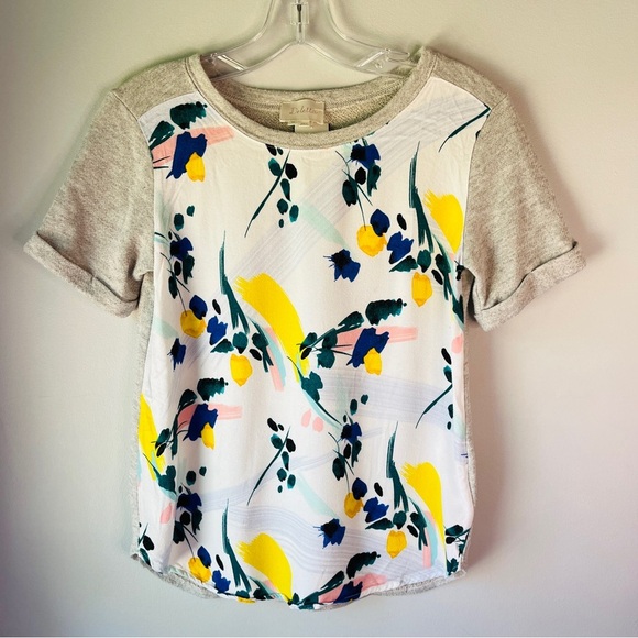 Anthropologie Deletta Mixed Media Top - Picture 1 of 5